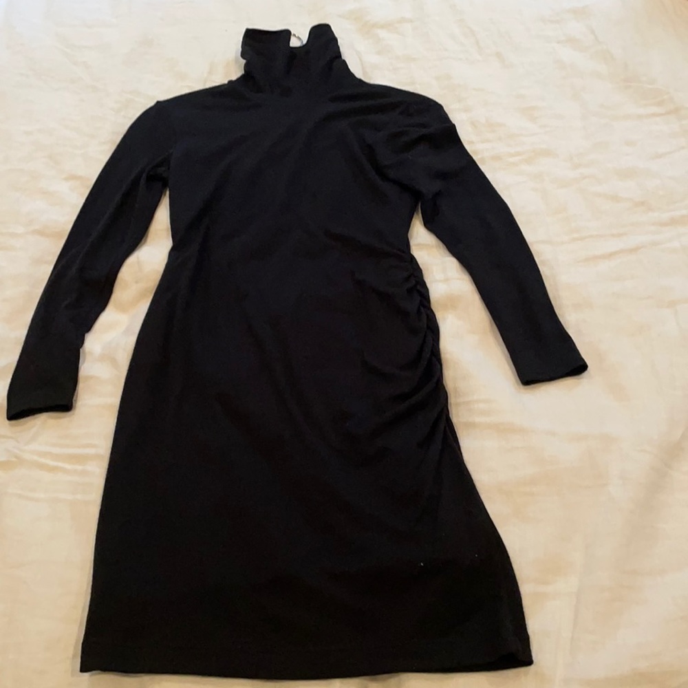 Black turtle neck dress